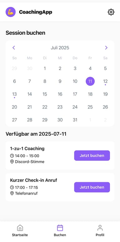 CoachingApp Booking System