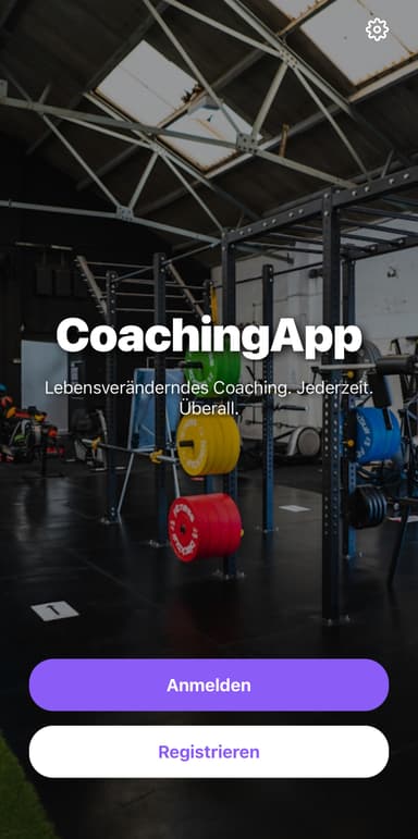 CoachingApp Welcome Screen